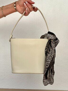 LOVIE Paris Cream Faux Leather Crossbody Satchel Purse /  French Girl Aesthetic